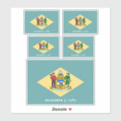 Entwurf eines Delaware-Staatsflagges Aufkleber (Blatt)