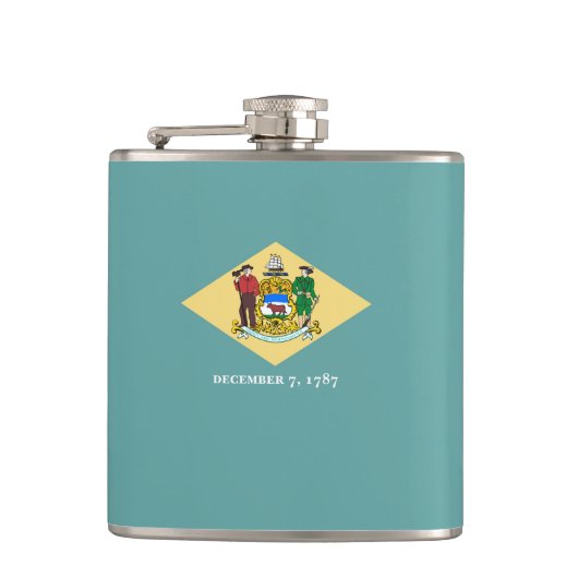 Entwurf eines Delaware-Staatsflagges Flachmann (Vorderseite)