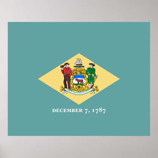 Entwurf eines Delaware-Staatsflagges Poster (Vorne)