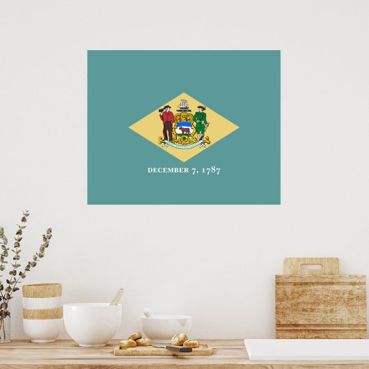 Entwurf eines Delaware-Staatsflagges Poster (Küche)
