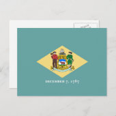 Entwurf eines Delaware-Staatsflagges Postkarte (Vorne/Hinten)