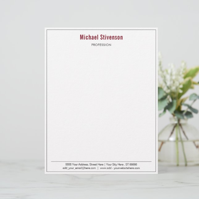 Entwurf eines eigenen Geschäftsbriefs Briefbogen (Stehend Vorderseite)