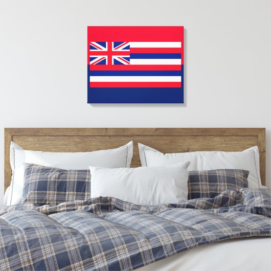 Entwurf eines Flaggenstaates in Hawaii Leinwanddruck (Insitu (Schlafzimmer))
