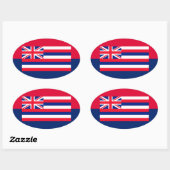 Entwurf eines Flaggenstaates in Hawaii Ovaler Aufkleber (Blatt)