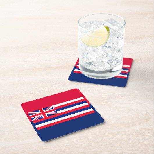 Entwurf eines Flaggenstaates in Hawaii Rechteckiger Pappuntersetzer (Vor Ort)