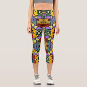 Entwurf eines geometrischen Mosaikquadrats Capri Leggings (Vorderseite)