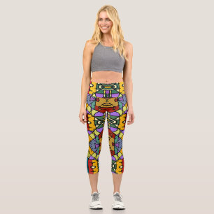 Entwurf eines geometrischen Mosaikquadrats Capri Leggings