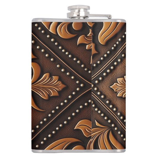 Entwurf eines geschliffenen Leders Flachmann (Rückseite)