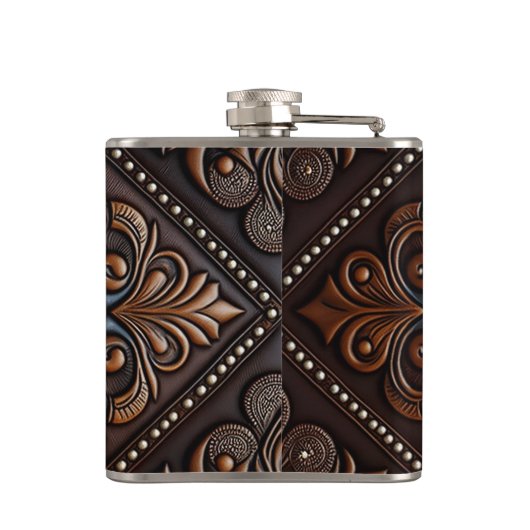 Entwurf eines geschliffenen Leders Flachmann (Rückseite)