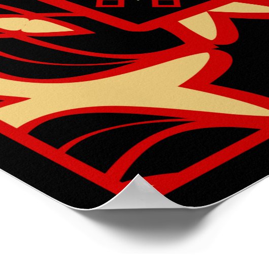 Entwurf eines Musters für geometrische Blume Vinta Poster (Ecke)