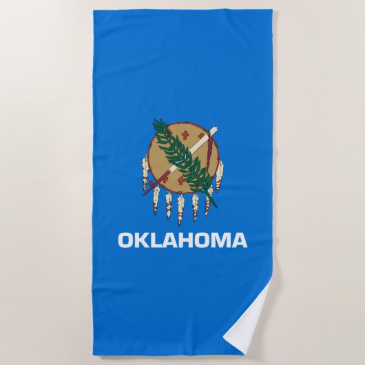 Entwurf eines Oklahoma-Staatsflagge Strandtuch (Vorderseite)