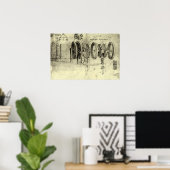 Entwurf eines Rades von Leonardo da Vinci Poster (Heimbüro)