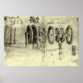 Entwurf eines Rades von Leonardo da Vinci Poster (Vorne)