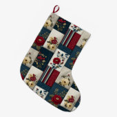 Entwurf eines rustikalen Blumenmusters und eines g Großer Weihnachtsstrumpf (Vorderansicht (hängend))