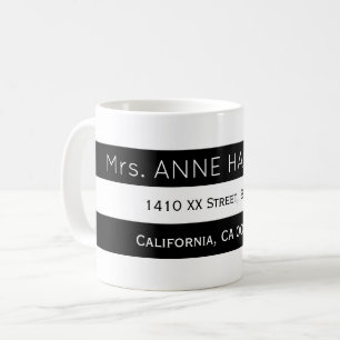 Entwurf eines Schwarz-Weiß-Streifens Kaffeetasse
