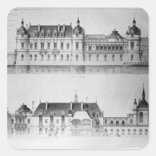 Entwurf für den Wiederaufbau der Nordfassade Quadratischer Aufkleber