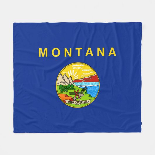 Entwurf für die Staatsflagge von Montana Fleecedecke (Vorderseite (Horizontal))