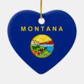 Entwurf für die Staatsflagge von Montana Keramik Ornament (Hinten)