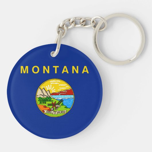 Entwurf für die Staatsflagge von Montana Schlüsselanhänger (Rückseite)