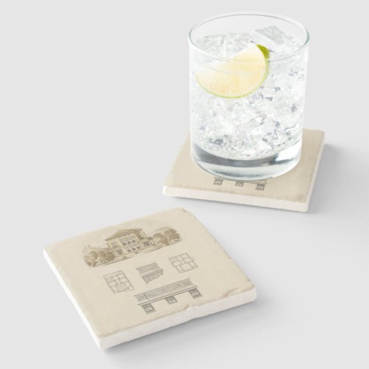 Entwurf für ein Anwesen mit Innenplänen Steinuntersetzer (Seitenansicht)