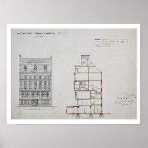 Entwurf für ein Haus für W. Blume Esq, Chelsea Emb Poster