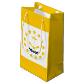 Entwurf für eine Flagge auf der Insel Rhode Kleine Geschenktüte (Rückseite Schrägansicht)