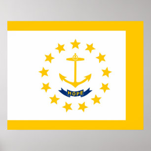 Entwurf für eine Flagge auf der Insel Rhode Poster