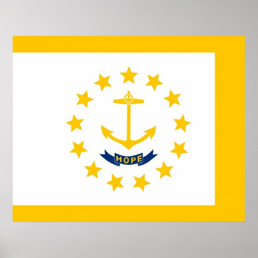 Entwurf für eine Flagge auf der Insel Rhode Poster (Vorne)