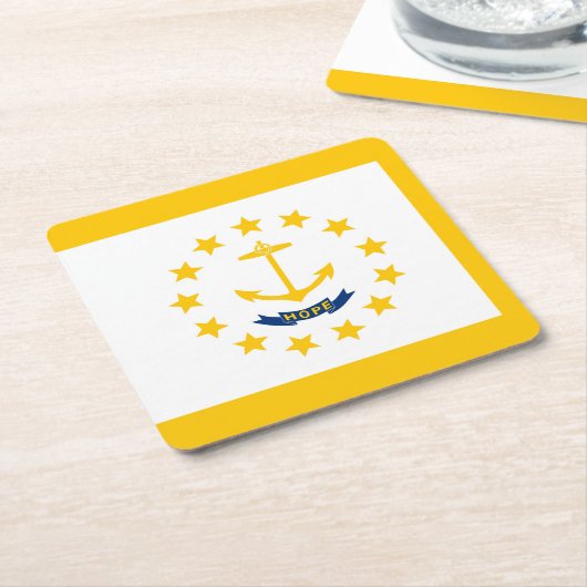 Entwurf für eine Flagge auf der Insel Rhode Rechteckiger Pappuntersetzer (angewinkelt)