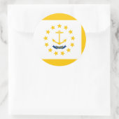 Entwurf für eine Flagge auf der Insel Rhode Runder Aufkleber (Tasche)