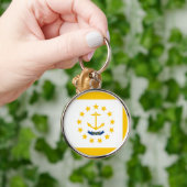 Entwurf für eine Flagge auf der Insel Rhode Schlüsselanhänger (Hand)