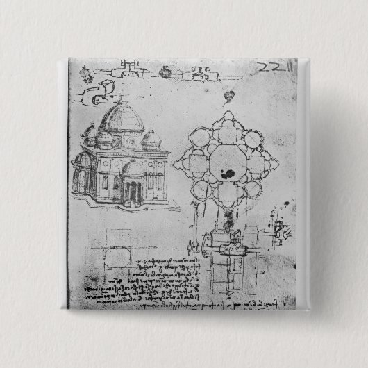 Entwurf für eine Kirche, fol. 4r Button (Vorderseite)
