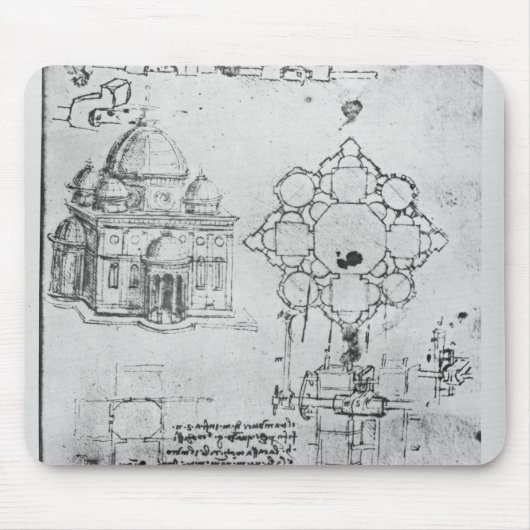 Entwurf für eine Kirche, fol. 4r Mousepad (Vorne)
