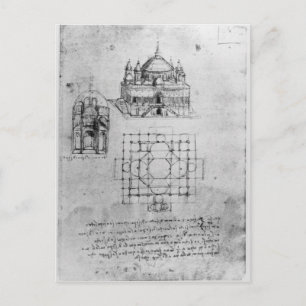 Entwurf für eine Kirche, Fol. 4r Postkarte