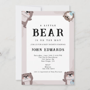 Entwurf für eine Little Bear Baby Shower Einladung