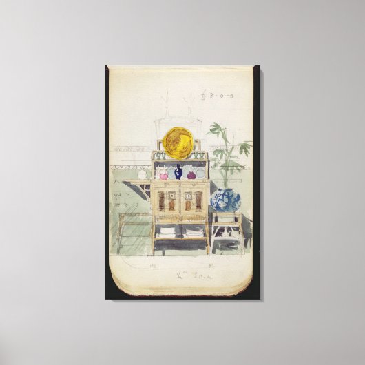 Entwurf für eine Sideboard, c.1860s-70er (mit w/c  Leinwanddruck (Vorderseite)