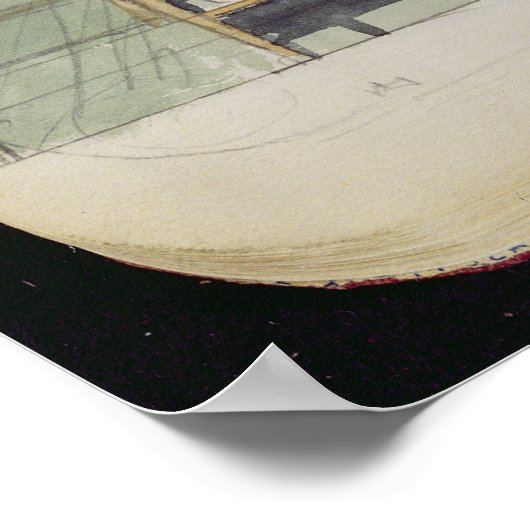 Entwurf für eine Sideboard, c.1860s-70er (mit w/c Poster (Ecke)