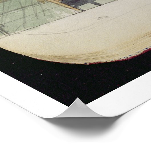 Entwurf für eine Sideboard, c.1860s-70er (mit w/c Poster (Ecke)