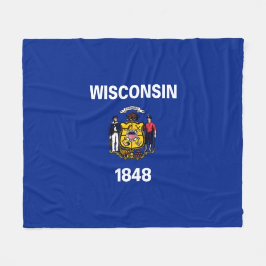 Entwurf für eine Staatsflagge von Wisconsin Fleecedecke (Vorderseite (Horizontal))