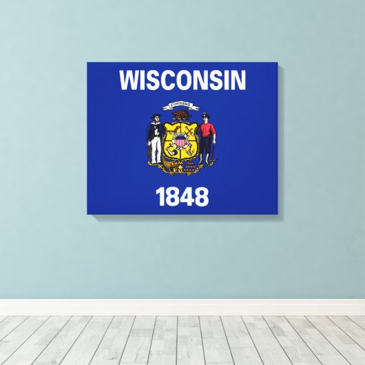 Entwurf für eine Staatsflagge von Wisconsin Leinwanddruck (Insitu (Holzboden))