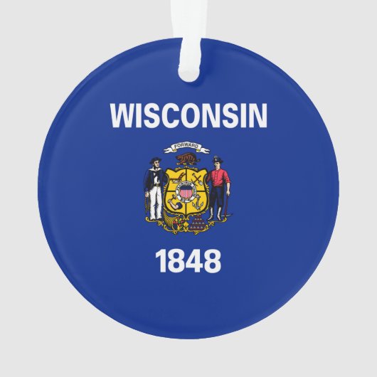 Entwurf für eine Staatsflagge von Wisconsin Ornament (Rückseite)