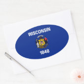 Entwurf für eine Staatsflagge von Wisconsin Ovaler Aufkleber (Umschlag)