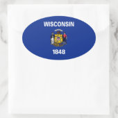 Entwurf für eine Staatsflagge von Wisconsin Ovaler Aufkleber (Tasche)
