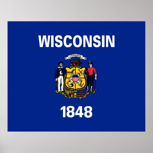 Entwurf für eine Staatsflagge von Wisconsin Poster (Vorne)
