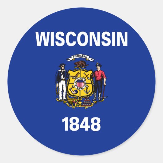 Entwurf für eine Staatsflagge von Wisconsin Runder Aufkleber (Vorderseite)