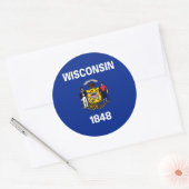 Entwurf für eine Staatsflagge von Wisconsin Runder Aufkleber (Umschlag)
