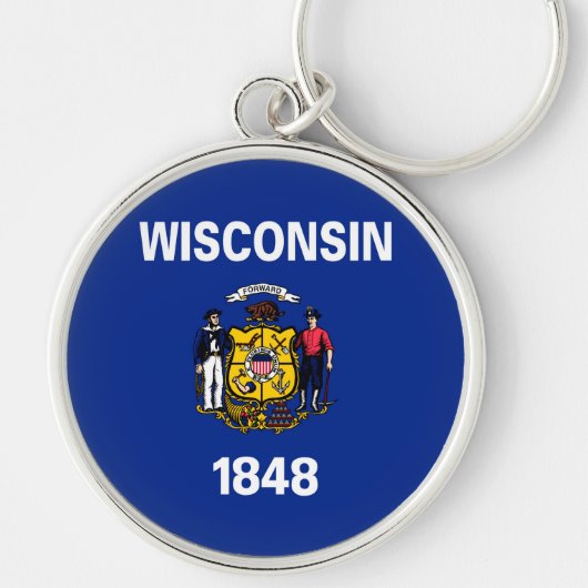 Entwurf für eine Staatsflagge von Wisconsin Schlüsselanhänger (Vorne)