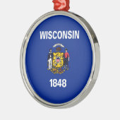 Entwurf für eine Staatsflagge von Wisconsin Silbernes Ornament (Links)