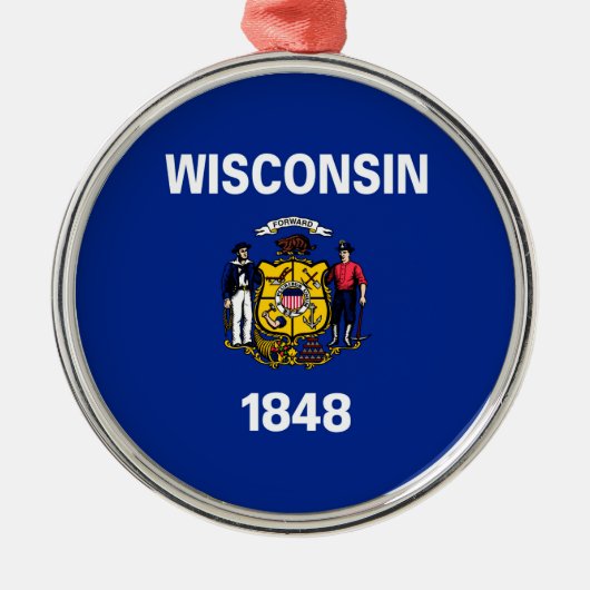 Entwurf für eine Staatsflagge von Wisconsin Silbernes Ornament (Vorne)
