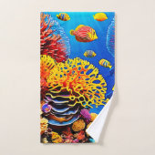 Entwurf für einen Korallengarten Badhandtuch Set (Handtuch)